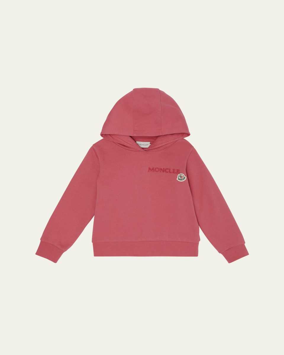 Girl's Embroidered Logo Appliqué Hoodie, Size 4-